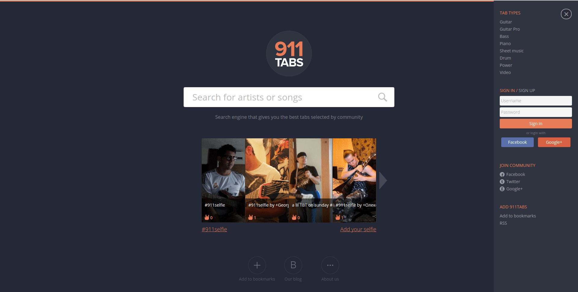 911tabs home page
