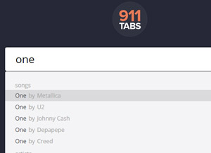 911Tabs search